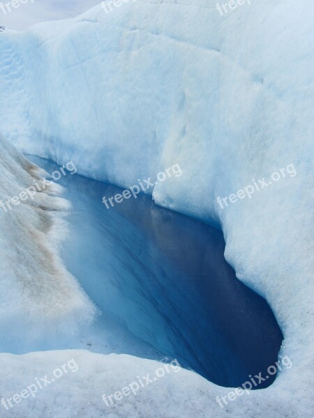 Glacier Crevasse Glacier Water Water Blue