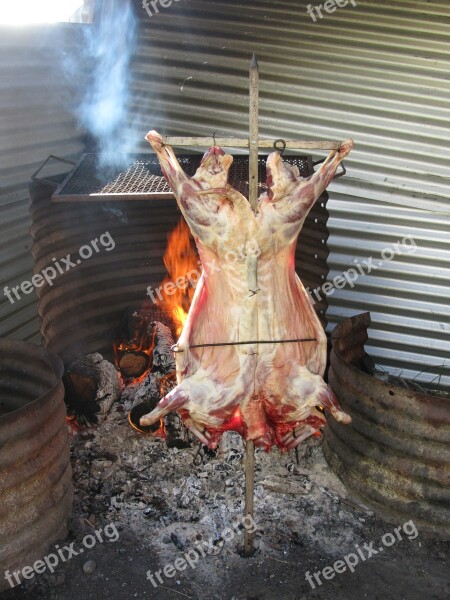 Lamb Barbecue Eat Meat Delicious