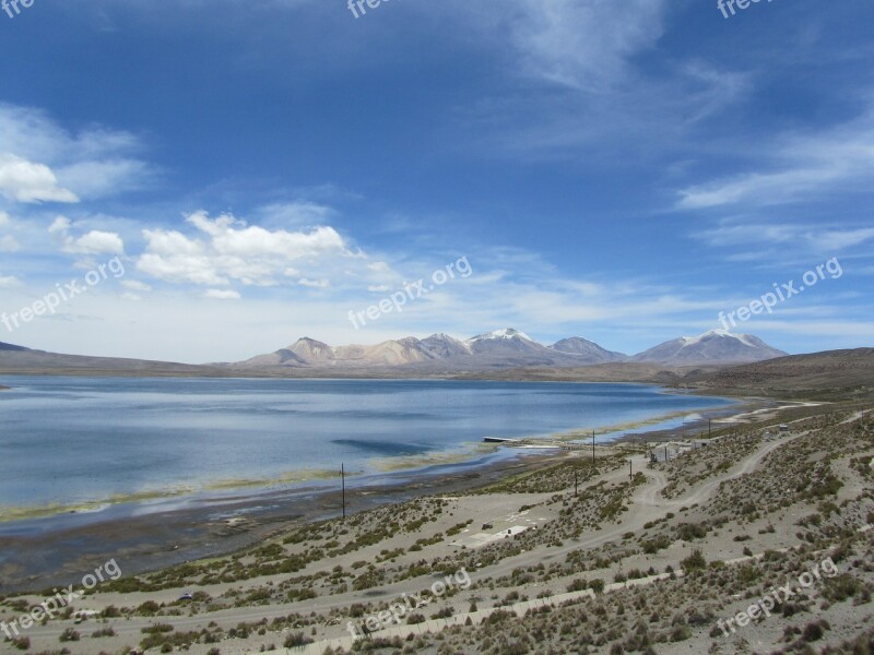 Parincota Chile Lake Clouds Sky