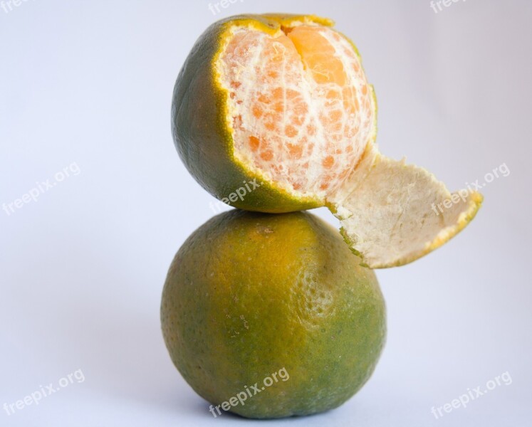 Orange Peeled Citrus Fruits Green