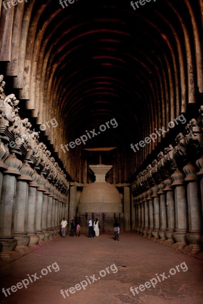 Karla Caves India Buddhism Caves Stone Carvings