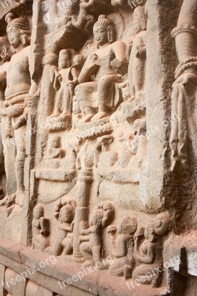 Karla Caves Buddhism Caves Stone Carvings India