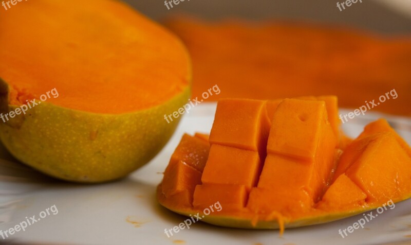 Mango Fruit Sliced Exotic Orange