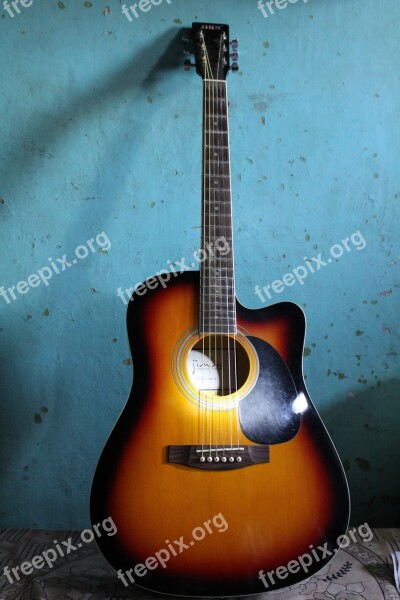 Acoustic Guitar Guitar Musical Instrument Blue Free Photos