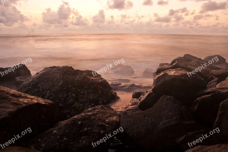 Rocks Sea Ocean Ambient Scenery