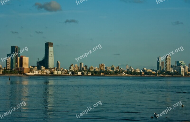 Mumbai Bombay Skyline Bay Ocean