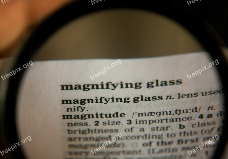 Magnifying Glass Word Definition Dictionary Text