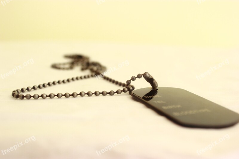 Name Tag Necklace Military Tag Chain