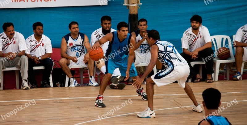 Bouncing Basketball Action Players Game Play