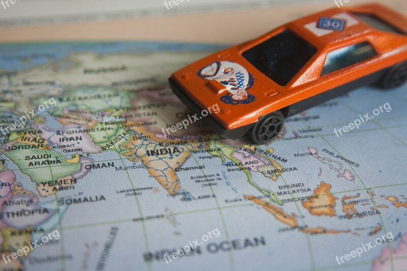 Road Trip World Map Toy Car Auto