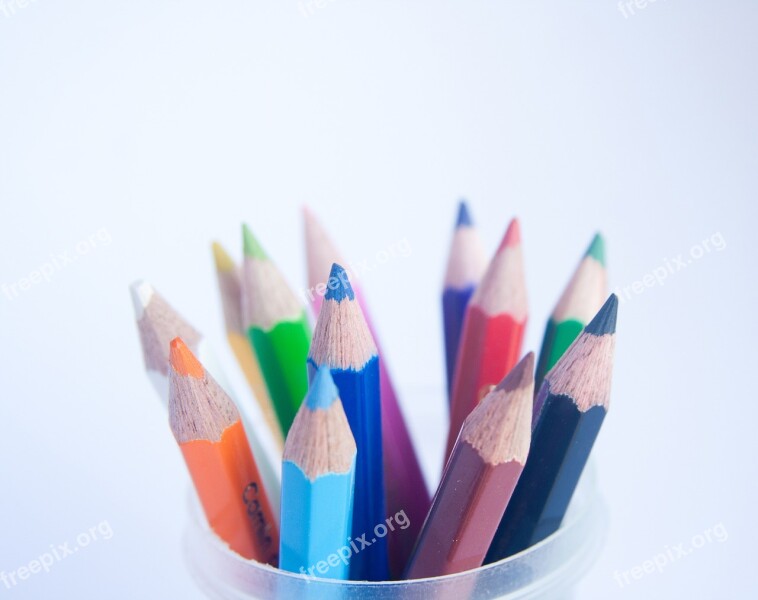 Pencils Spectrum Colors School Education