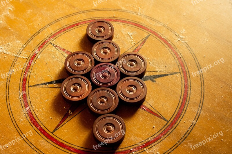 Carrom Karrom Table Game Game Pieces