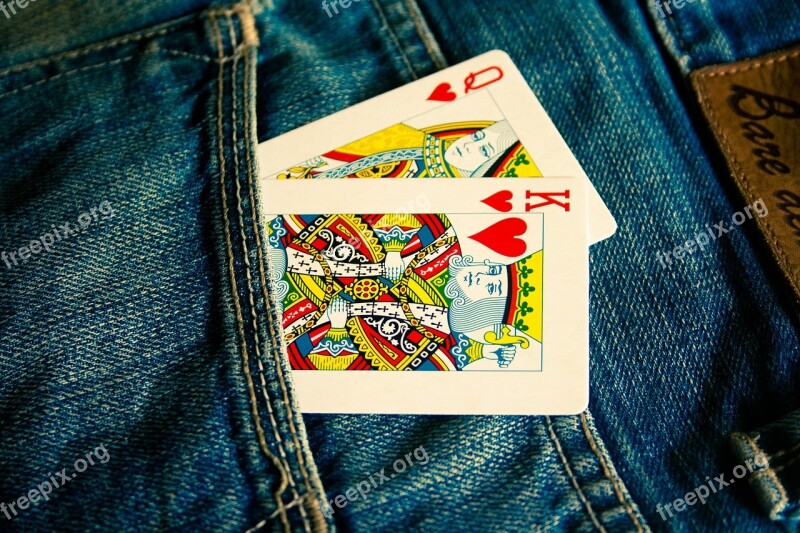 Cards Jeans Blue Pocket Fashion