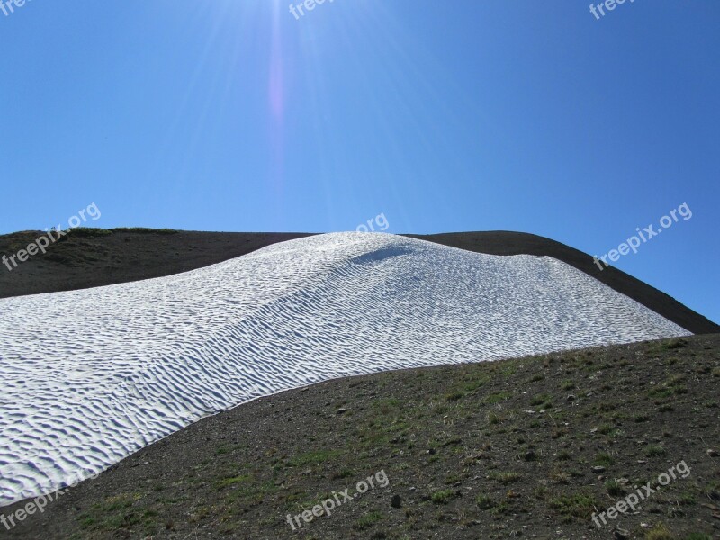 Canada Snowfield Blue Sky Snow Mountains