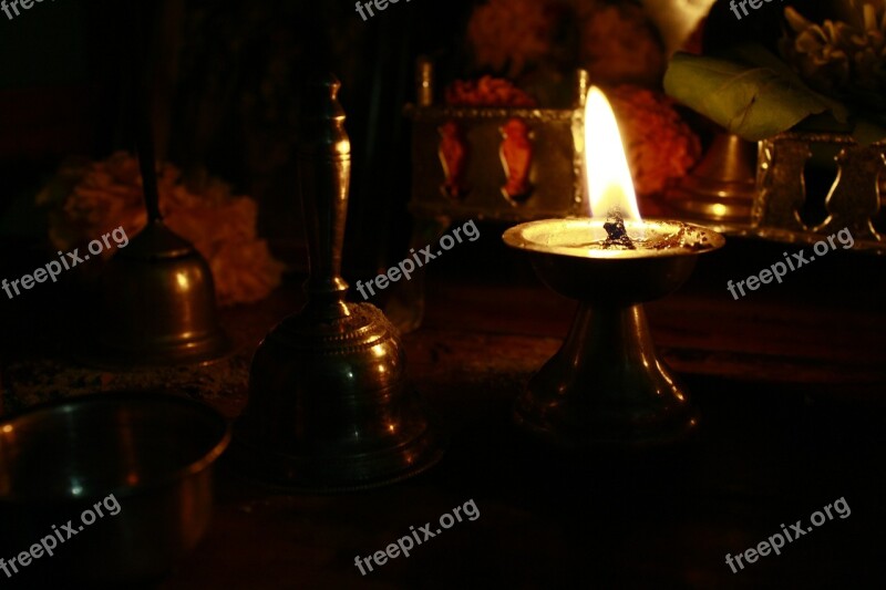 Hinduism Lamp Ceremony Oil Lamp Indian