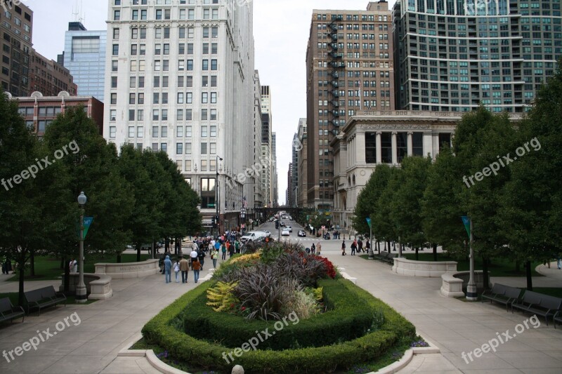 Chicago Street Center Town Metropole