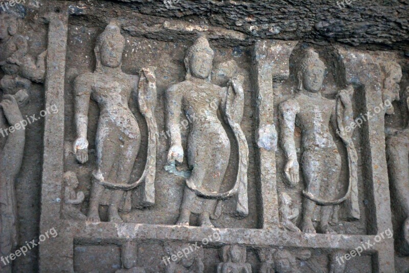 Karla Caves Statues Cave Carvings India