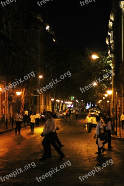 Mumbai Street Night People India