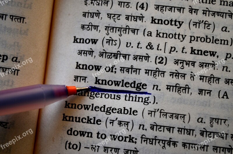 Knowledge Dictionary Book Underline Education