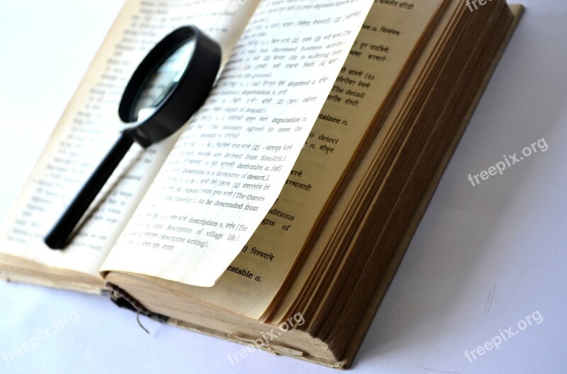 Book Magnifying Glass Loupe Lookup Find