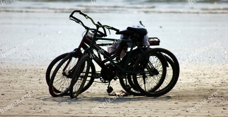 Bicycles Bikes Cycling Beach Transportation