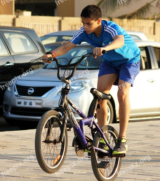 Bicycle Rider Child Boy Leisure