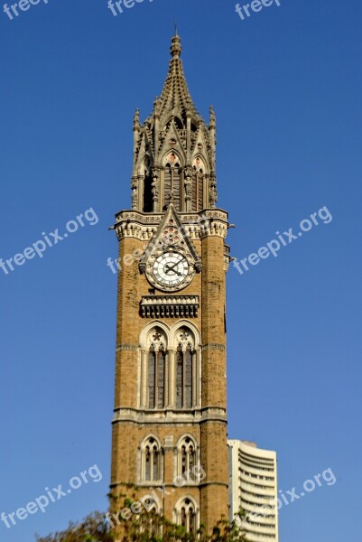 Clock Tower Victorian Indian Architecture Mumbai