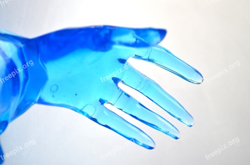 Hand Plastic Model Blue Fingers