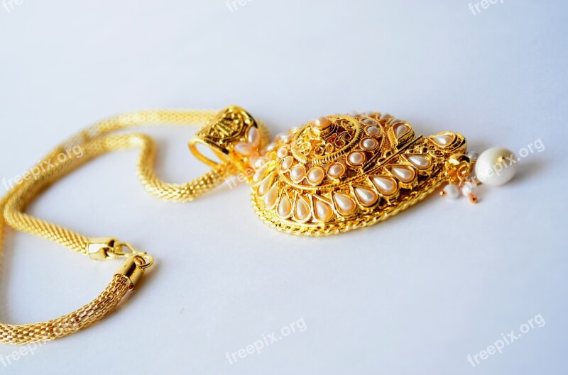 Necklace Gold Ornaments Jewelry Free Photos