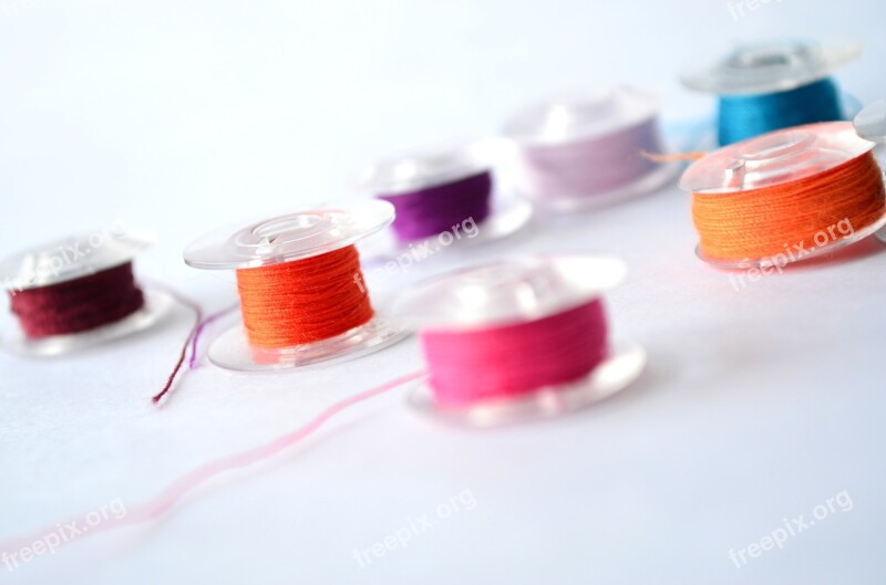 Threads Spools Colored Sewing Textile