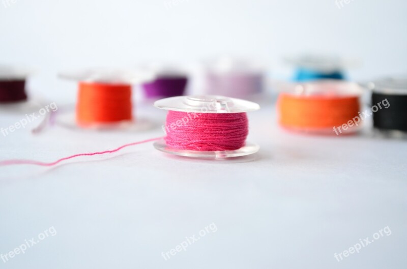 Spools Threads Colored Sewing Textile