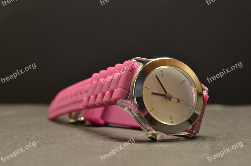 Watch Pink Clock Time Fashion