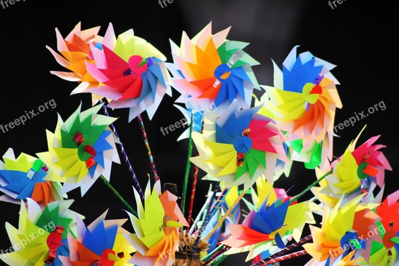 Fans Toys Wind Colorful Free Photos