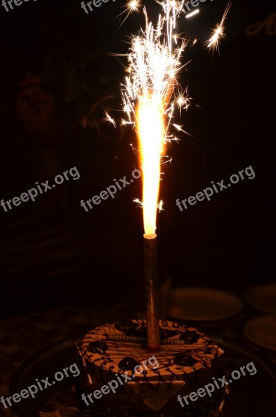 Sparkles Cake Candle Party Happy Birthday