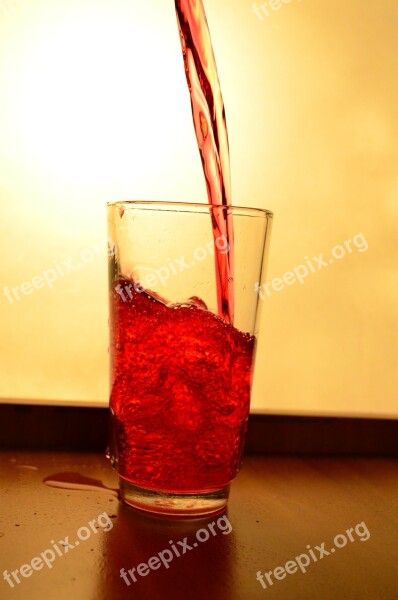 Liquid Red Juice Glass Splash