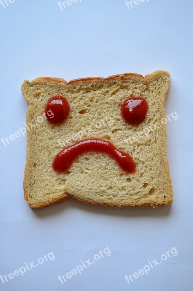 Bread Sad Smiley Bread For Toasting Food