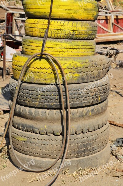 Tyres Tires Junk Junk Yard Old