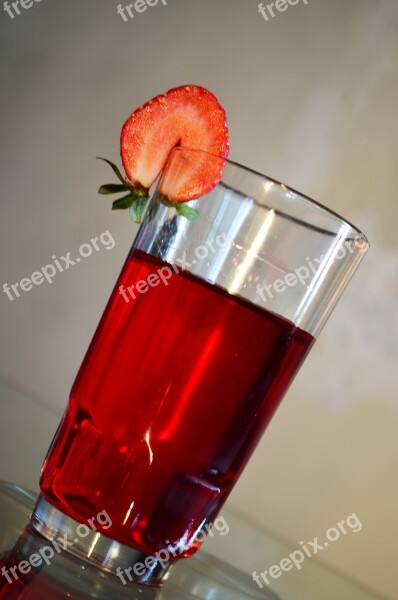 Strawberry Drink Beverage Glass Juice