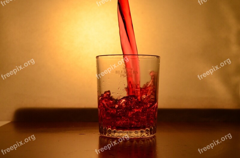 Liquid Red Juice Glass Splash