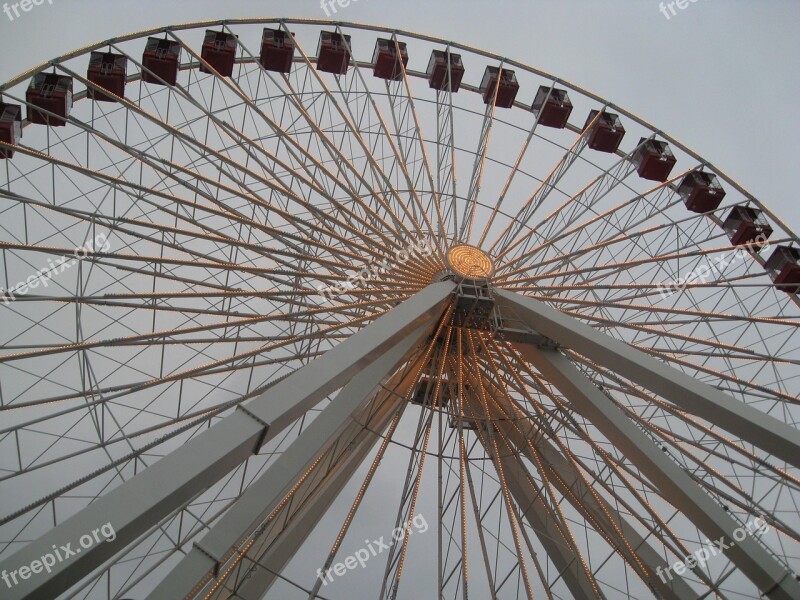 Ferris Wheel Chicago Amusement Park High Amusement