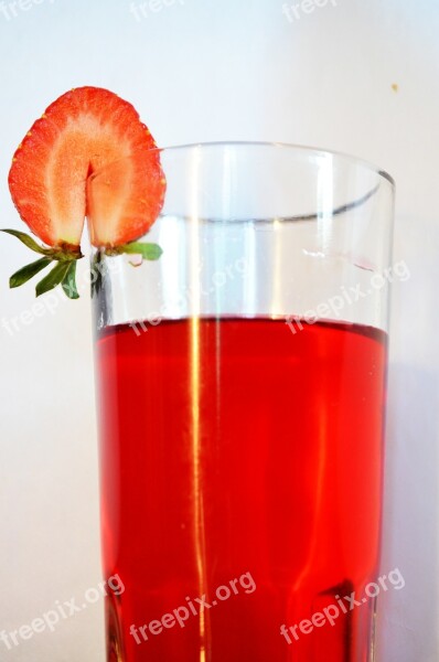 Strawberry Drink Beverage Glass Juice