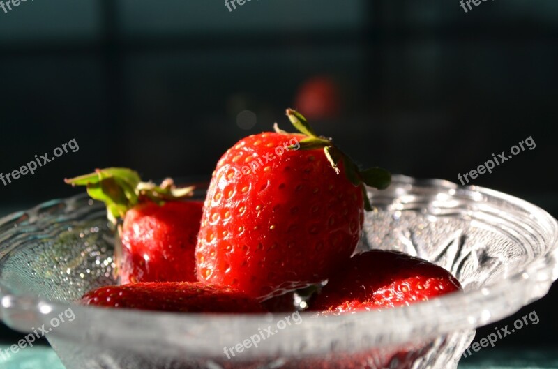 Strawberry Bowl Fruits Fruit Food