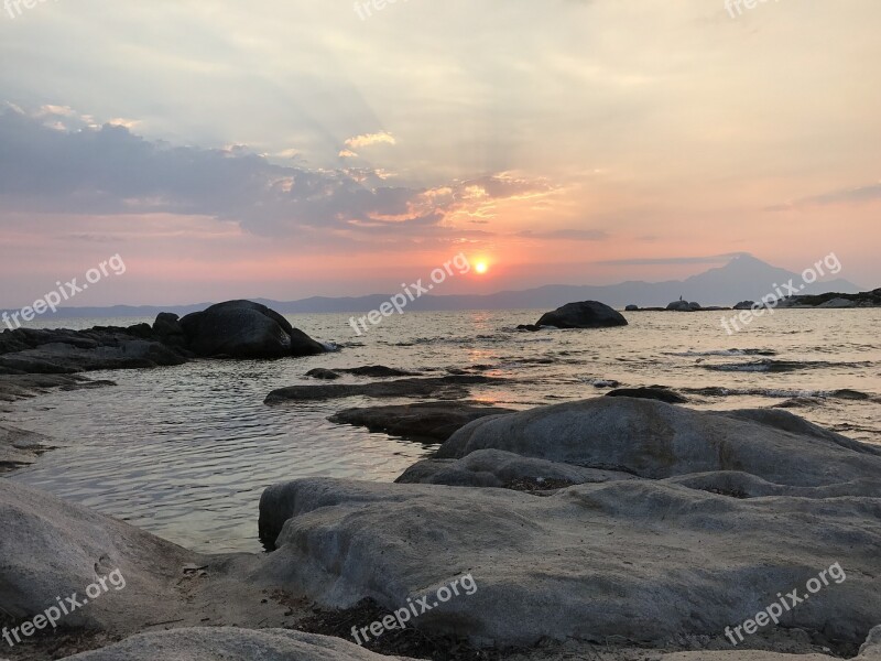 Sunrise Sarti Athos Greece Free Photos