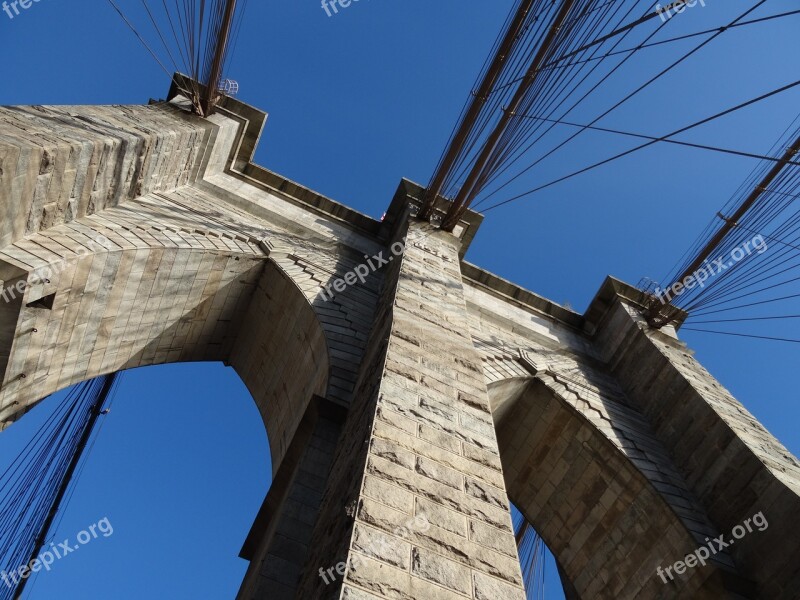 Brooklyn Bridge New York City Usa Bridge Urban