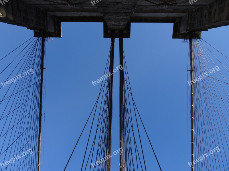 Brooklyn Bridge New York City Usa Bridge Urban