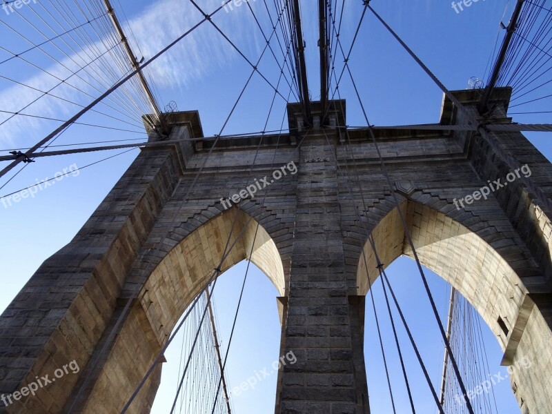 Brooklyn Bridge New York City Usa Bridge Urban