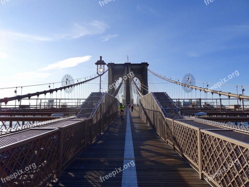 Brooklyn Bridge New York City Usa Bridge Urban