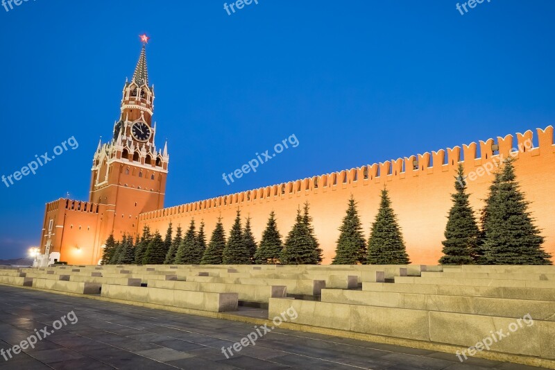 Moscow Russia Kremlin Red Square Saviour Tower