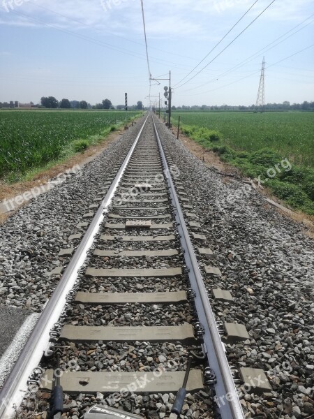 The Railway Line Track Train Transport No Person