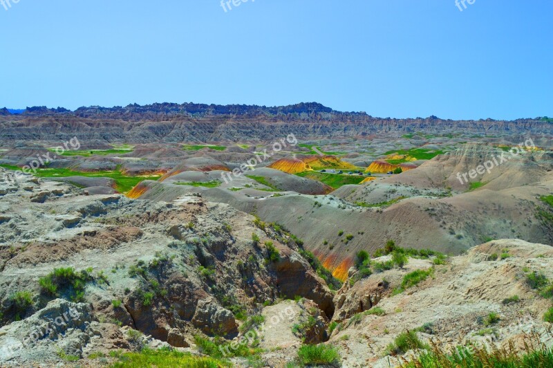 Badlands South Dakota Badlands National Park Landscape Nature